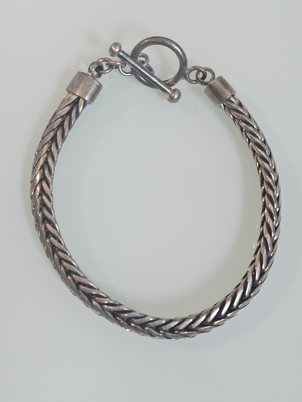 Sterling Silver Foxtail Link 925 Bracelet 7.25" Toggle Clasp 24.5 Grams
